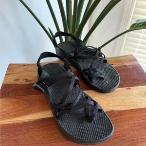 Black strapy Chaco sandals
